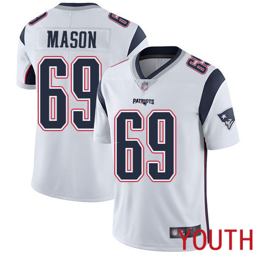 New England Patriots Football #69 Vapor Untouchable Limited White Youth Shaq Mason Road NFL Jersey->youth nfl jersey->Youth Jersey